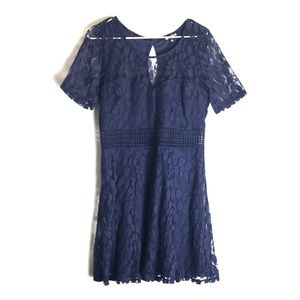 Sequin Hearts Lace dress, navy blue, size 11